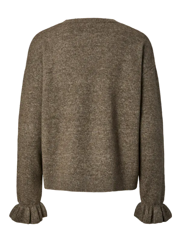 SALLY KNIT GENSER M/FRILL - MULVARP