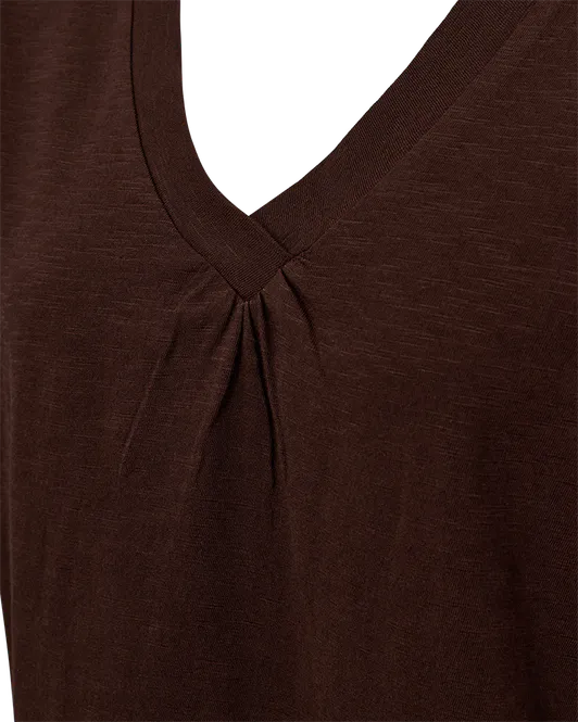 Hovedbilde SABINA T-SHIRT V-HALS - BRUN