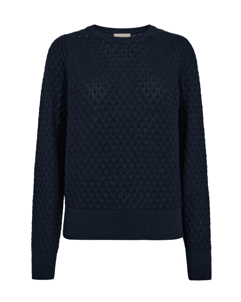 DODO GENSER M/MØNSTERSTRIKK  - NAVY