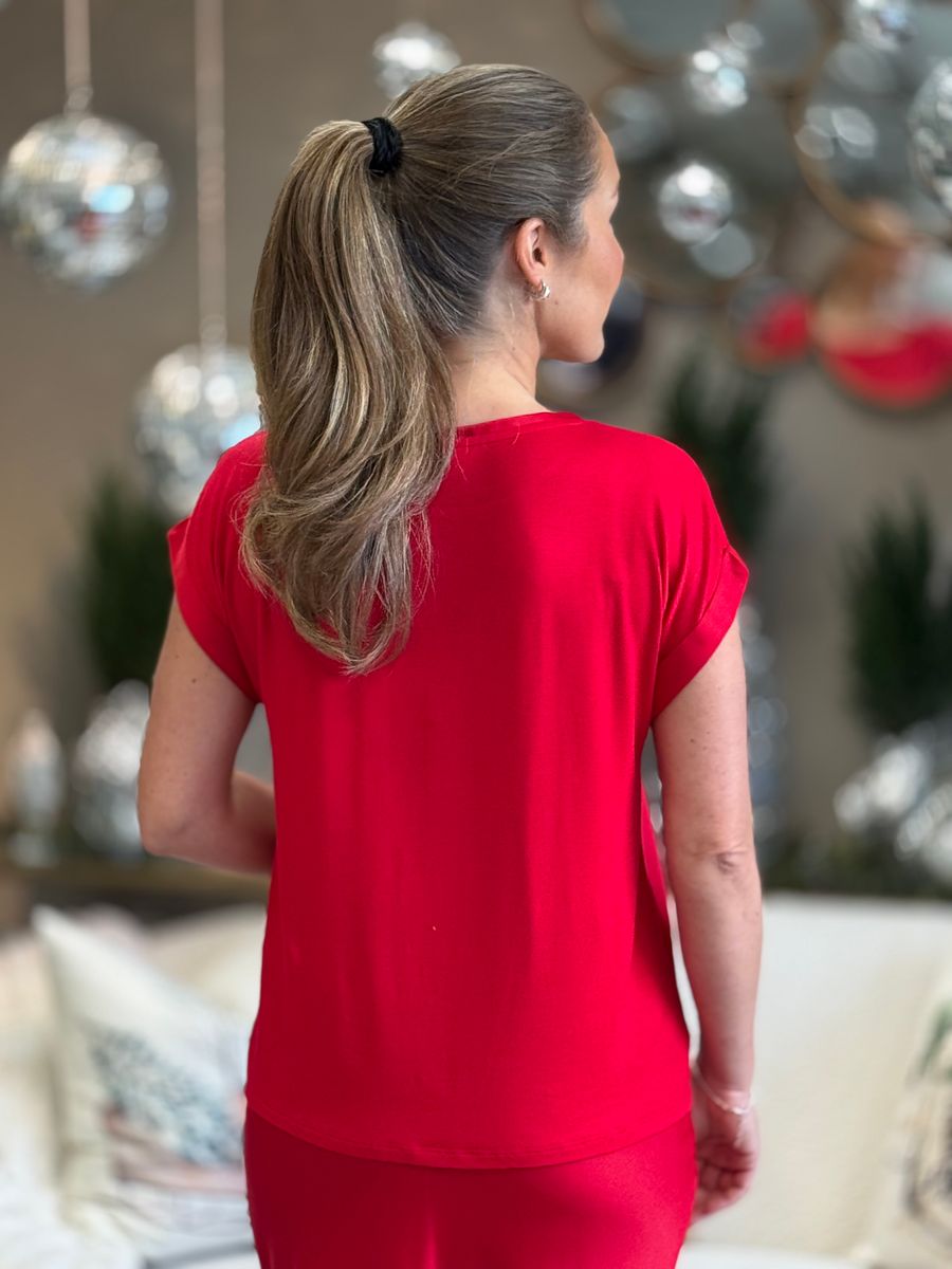 ELLETTE TOPP KORT ERM - RØD