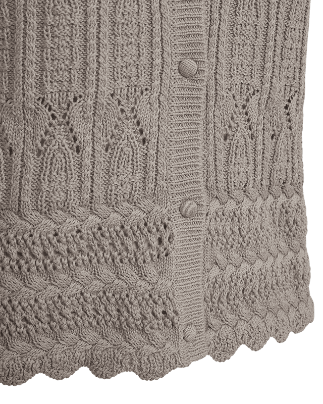 FRAYA STRIKKET TOPP - TAUPE