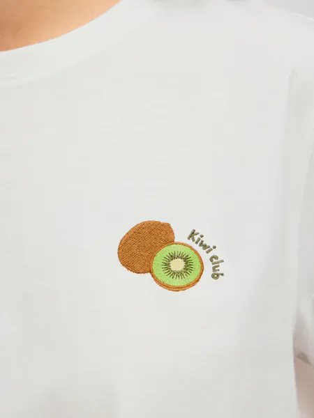 Hovedbilde SYBIL T-SHIRT - HVIT M/KIWI