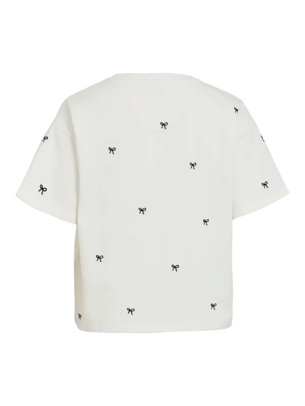 MONIE T-SHIRT M/BOW - HVIT 