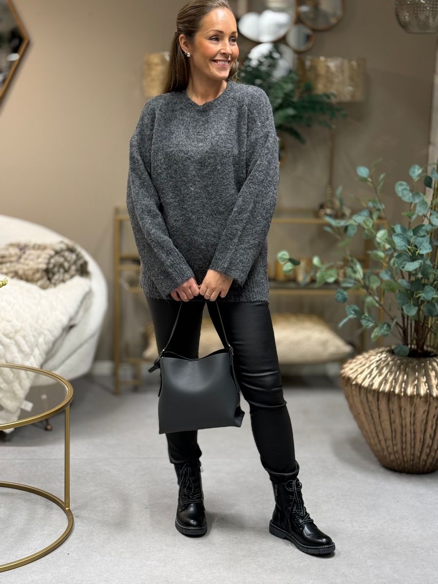 RILEY VESKE - MØRK GRÅ 