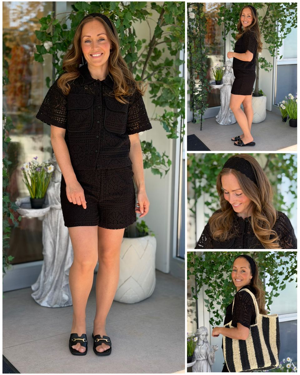 MERINDA BLUSE 2/4 ERM - SORT