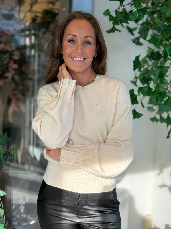 KACY STRIKKET GENSER - CREAM