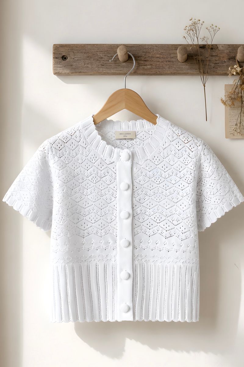 DODO CARDIGAN 2/4 ERM - HVIT