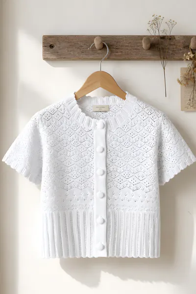 Hovedbilde DODO CARDIGAN 2/4 ERM - HVIT