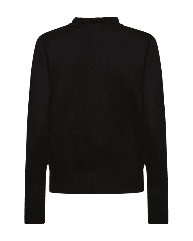KATIE GENSER FRILL & V-HALS - SORT
