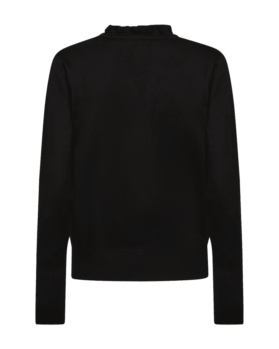 KATIE GENSER FRILL & V-HALS - SORT