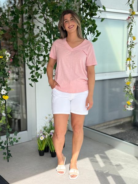 Hovedbilde SABINA T-SHIRT V-HALS - ROSE