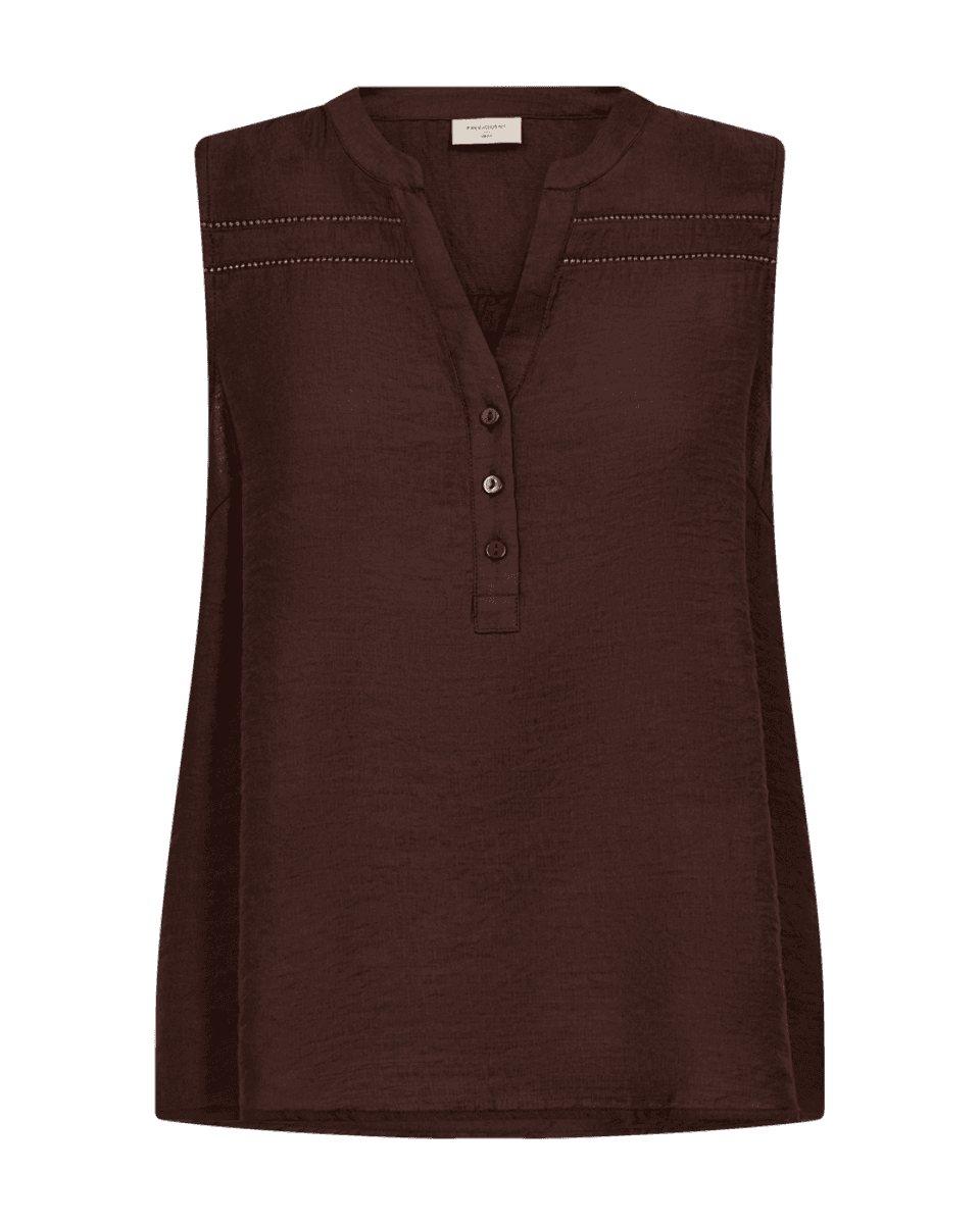 ANDREA BLUSE M/EMBRO - BRUN