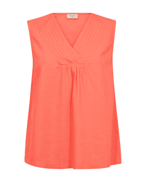 Hovedbilde LAVA LIN/VISCOSE TOPP V-HALS - ORANGE