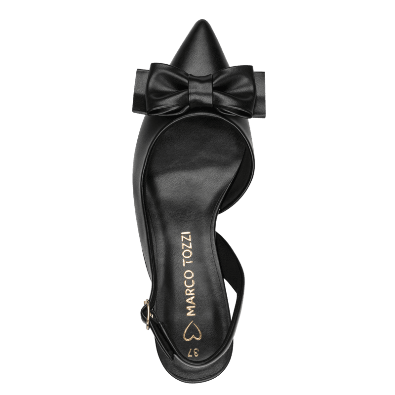 PUMPS M/SLINGBACK & BOW - SORT