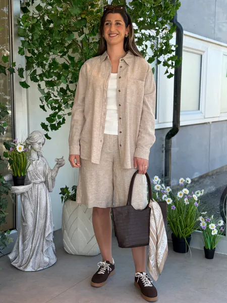 Hovedbilde LAVA LIN/VISCOSE CULOTTE SHORTS - SAND MELERT