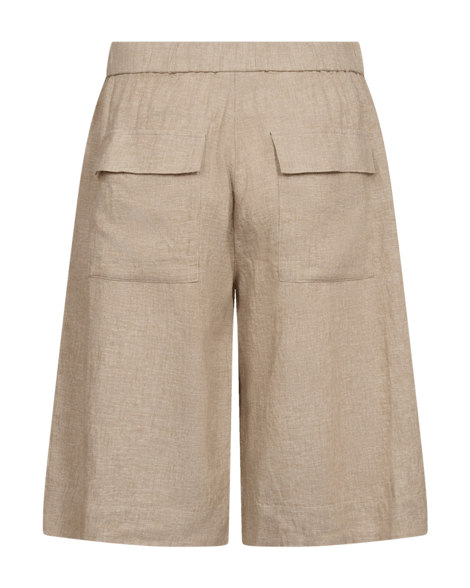 LAVA LIN/VISCOSE CULOTTE SHORTS - SAND MELERT