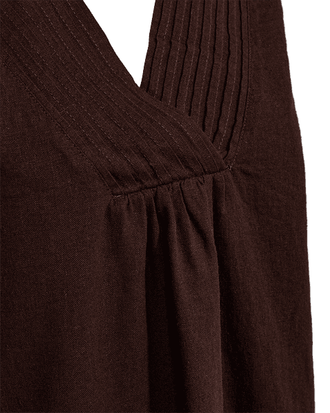 Hovedbilde LAVA LIN/VISCOSE TOPP V-HALS - BRUN