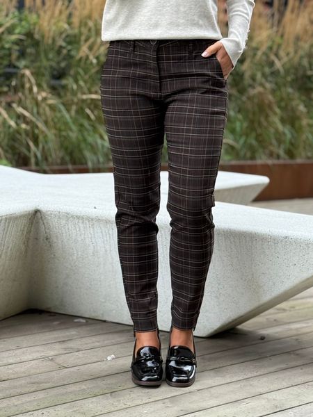 Hovedbilde SOLVEJ CHINOS CHECKED - BRUN