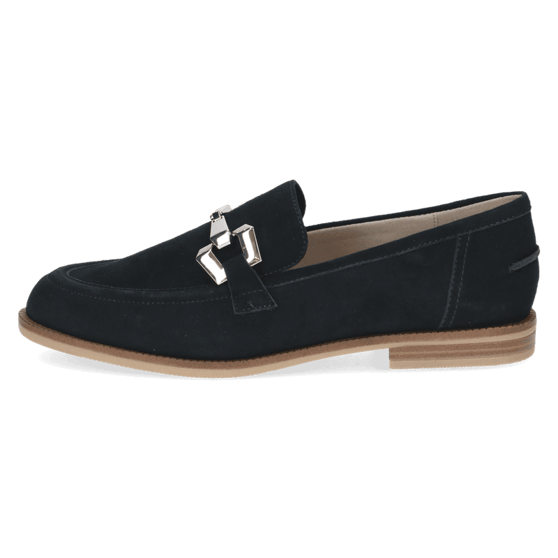 MOKASIN I SKINN - NAVY
