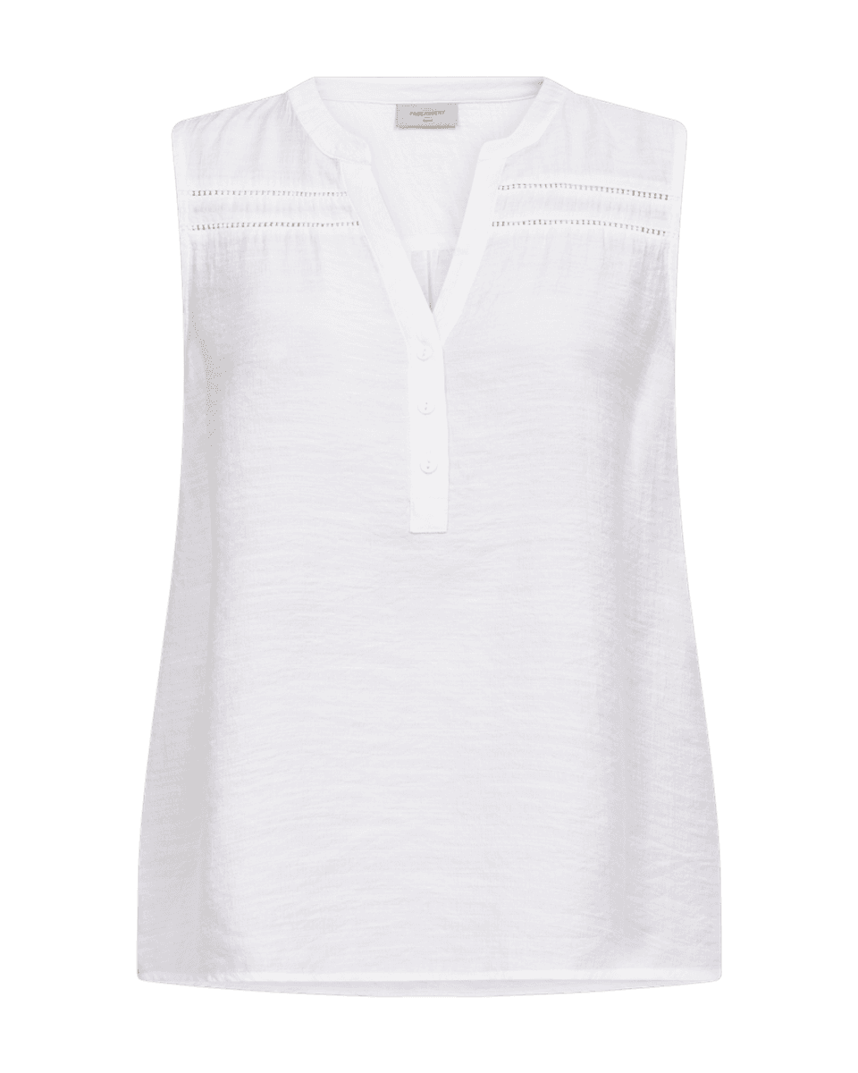 ANDREA BLUSE M/EMBRO - HVIT