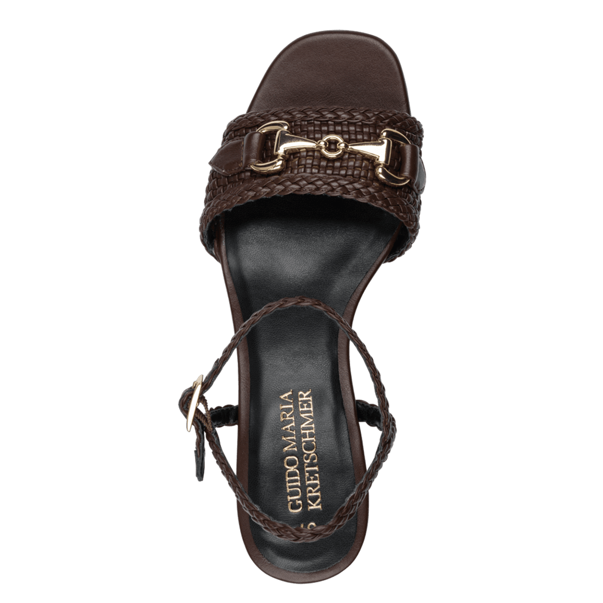 SANDALETT FLETTET M/ HÆL - BRUN