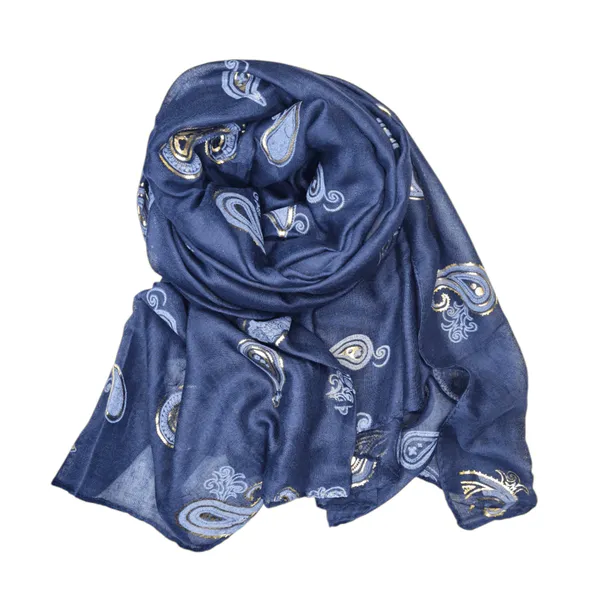 Bilde av SKJERF M/PAISLEY - NAVY/LYSBLÅ