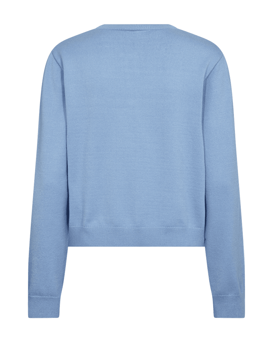 TESSA CARDIGAN M/BOW - HIMMELBLÅ