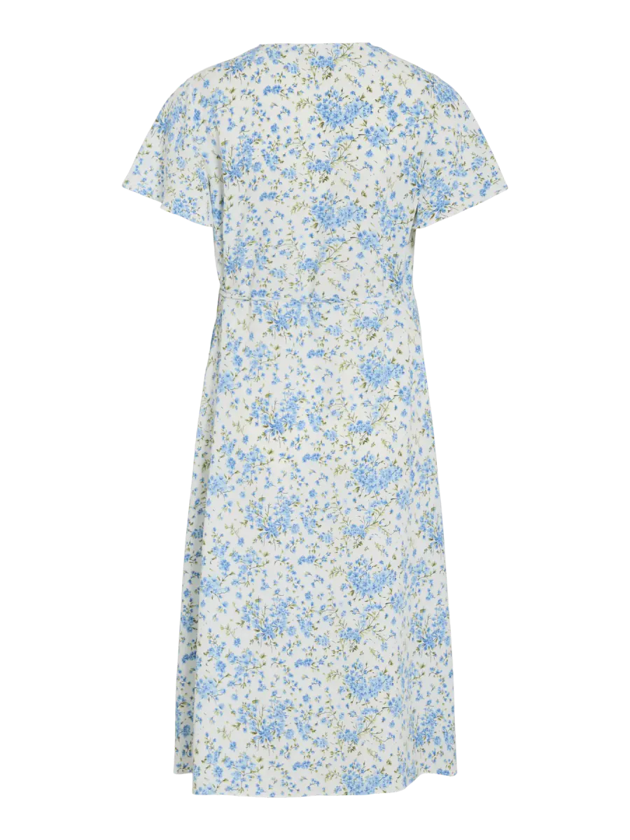 LOVIE OMSLAGSKJOLE M/PRINT - CREAM/BLÅ