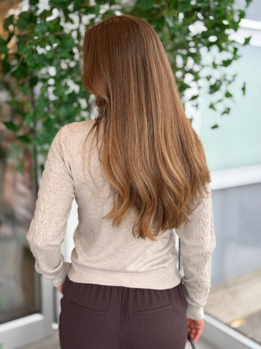 KERRY CABEL KNIT GENSER - SAND
