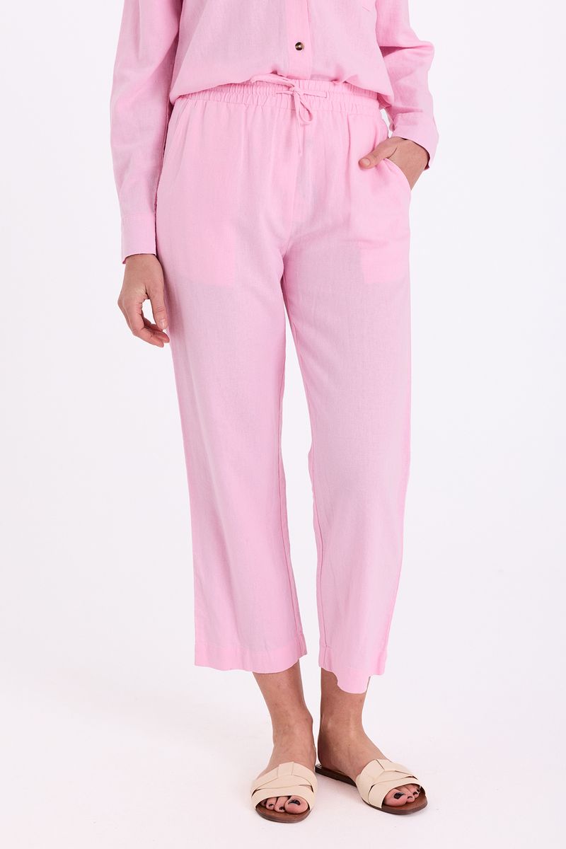 LAVA LIN/VISCOSE BUKSE ANKEL - ROSA