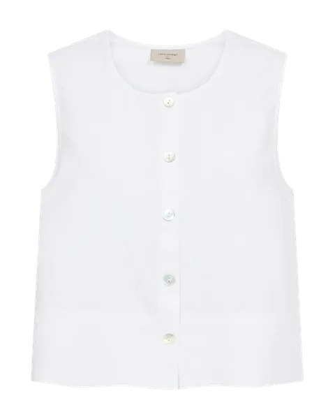 Hovedbilde LAVA LIN/VISCOSE TOPP M/KNAPPER FORAN - HVIT