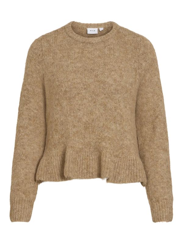 BOWS KNIT GENSER M/VOLANG - CAMEL MELERT