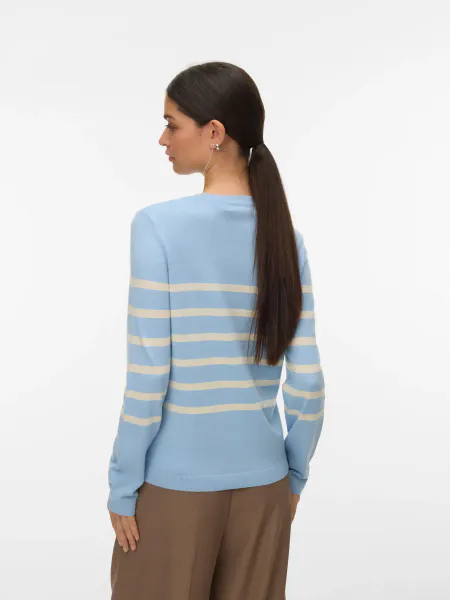 Hovedbilde SABA GENSER STRIPET - LYSBLÅ/CREAM
