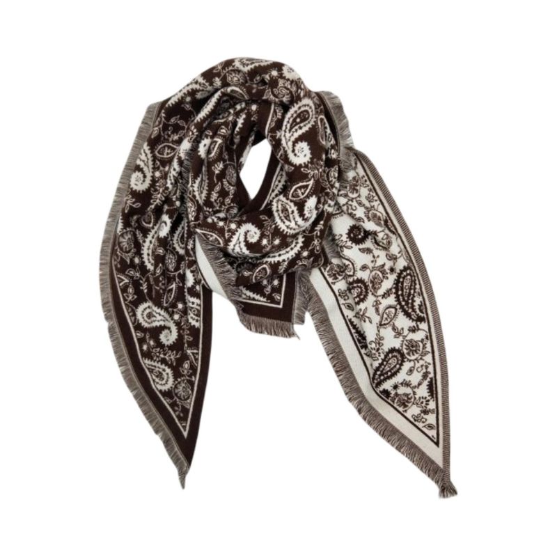 SKJERF TREKANTET PAISLEY - BRUN