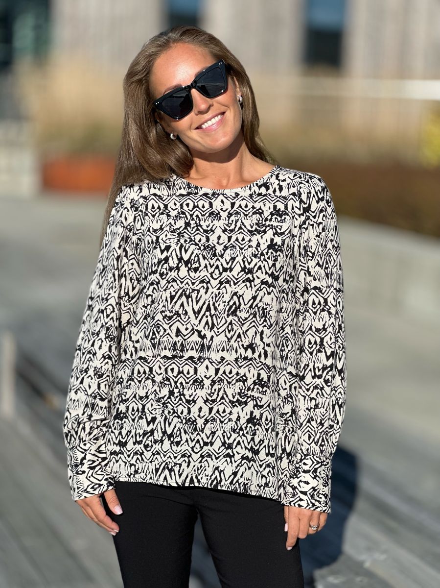 ADNEY BLUSE I VISCOSE - CREAM/SORT