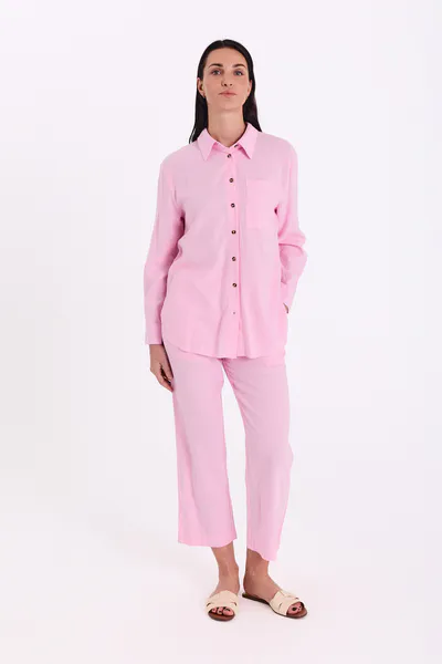 Hovedbilde LAVA LIN/VISCOSE BUKSE ANKEL - ROSA