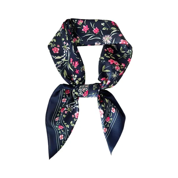 Hovedbilde SKJERF SILKELOOK SMÅ BLOMSTER  - NAVY