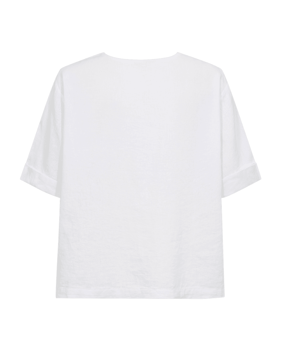 LAVA LIN/VISCOSE TOPP M/LOMME - HVIT