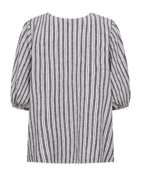 Hovedbilde LAVA LIN/VISCOSE TOPP STRIPET - BRUN/HVIT