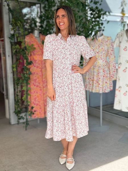 Bilde av KATY KJOLE SMÅBLOMSTRET - BIRCH/FLERFARGET