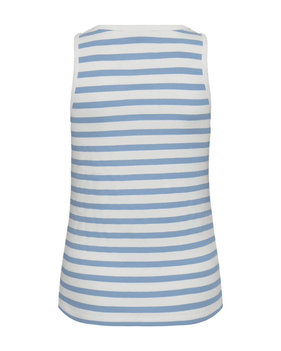 EFFY TOPP - OFFWHITE / LYS BLÅ