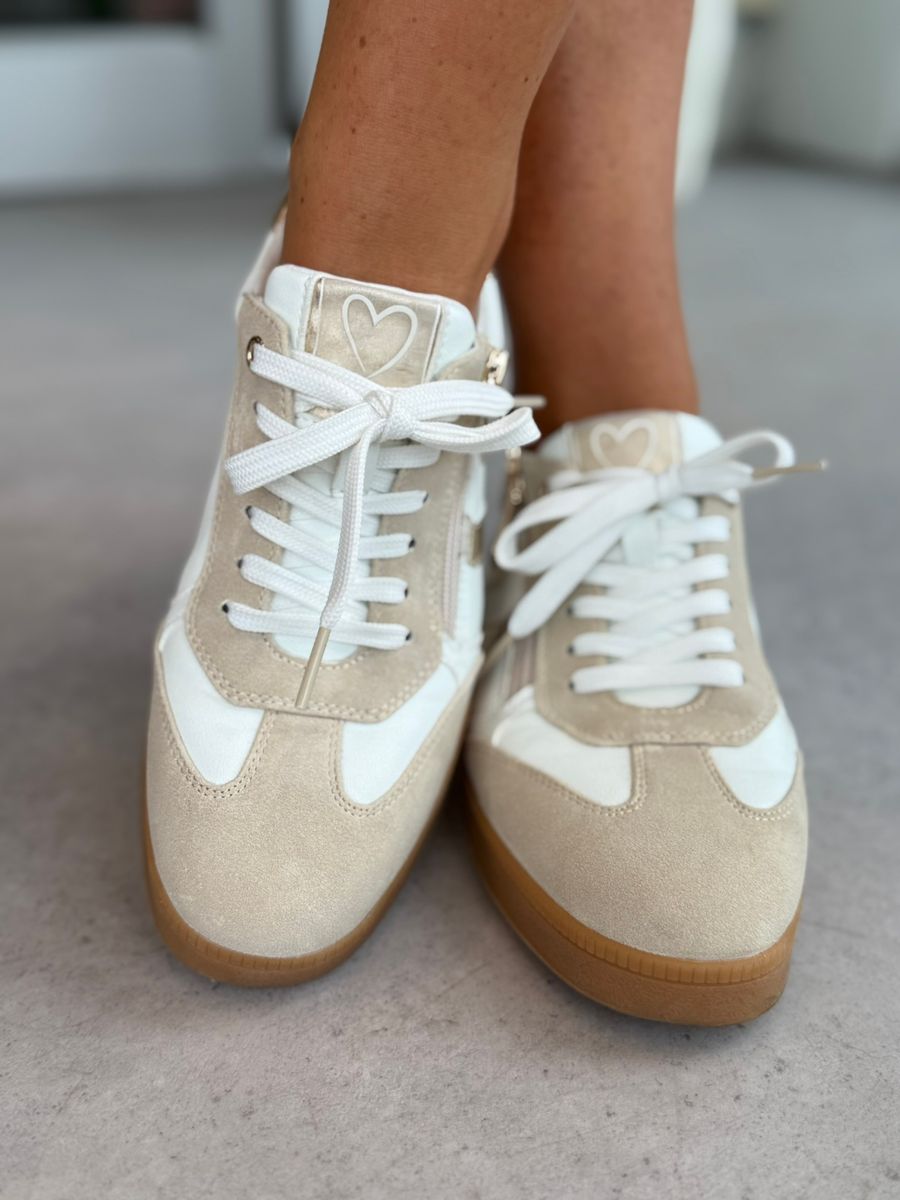 SNEAKERS - HVIT/SAND/GULL