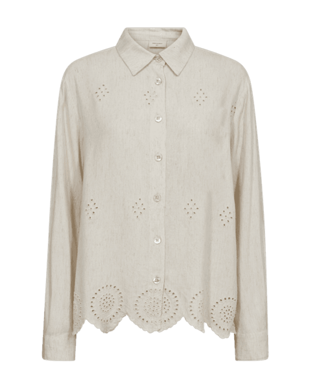 LINUS BLUSE M/EMBRO - MOONBEAM