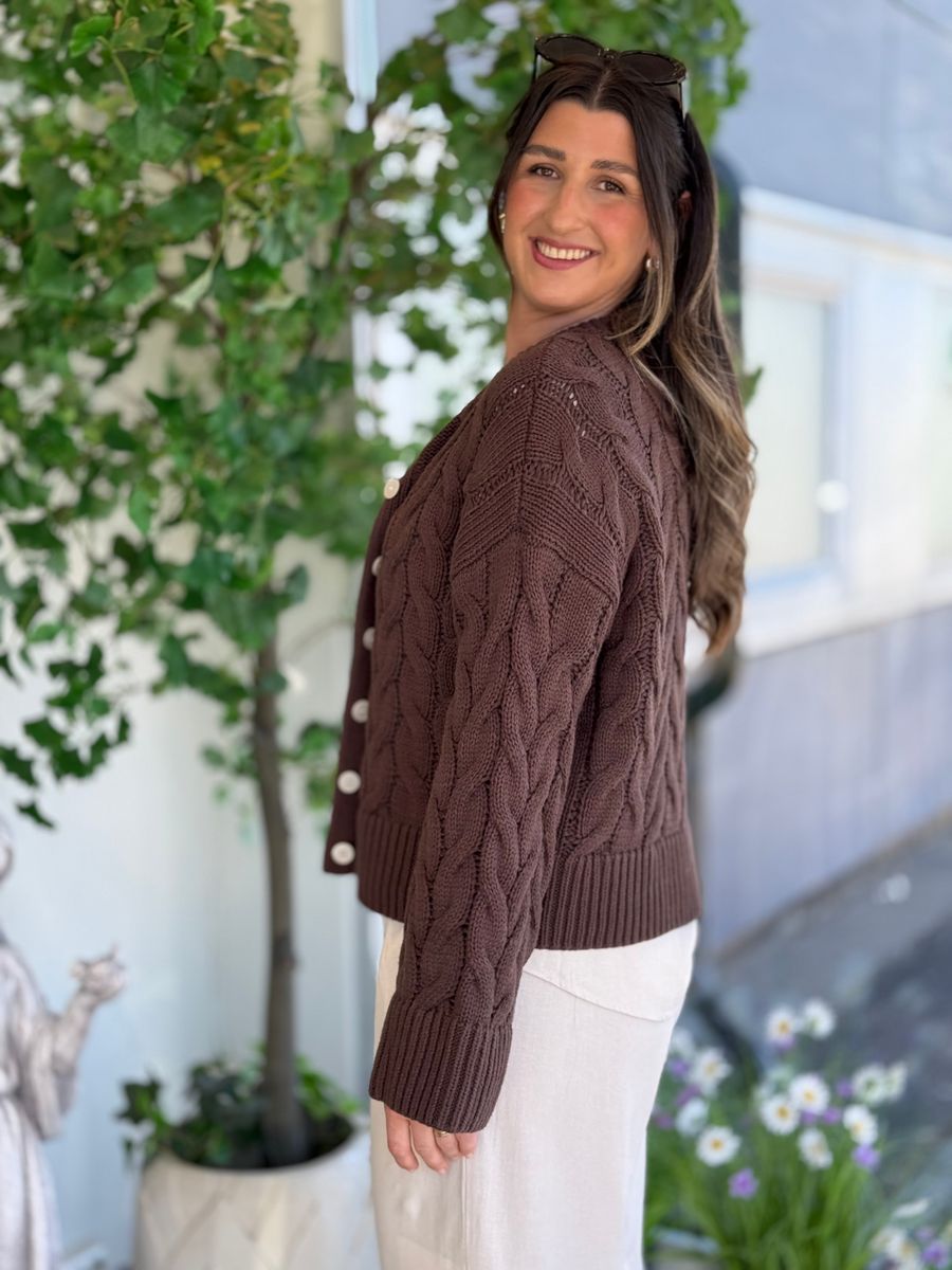 SVEA THEA CABEL CARDIGAN - BRUN