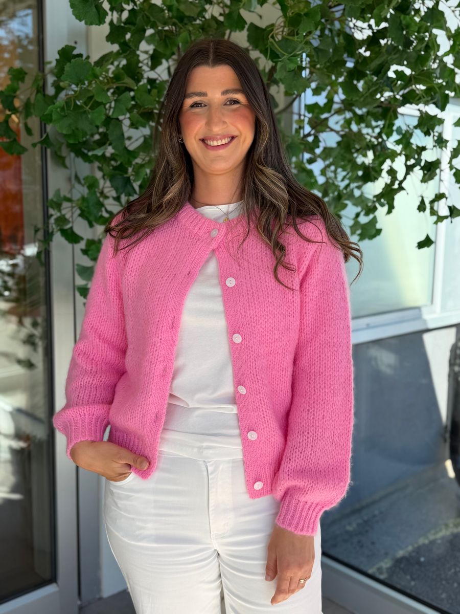 WILO STRIKKET CARDIGAN - ROSA
