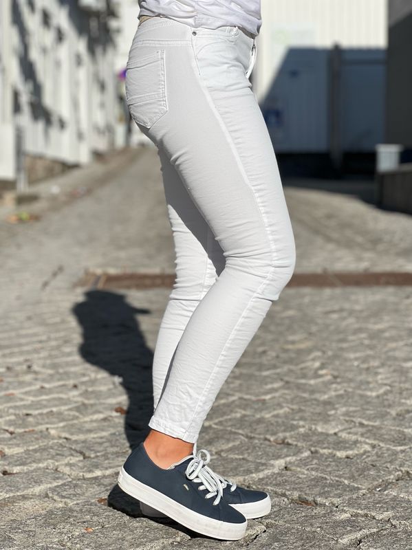 PATTI BUKSE M/ZIP - HVIT