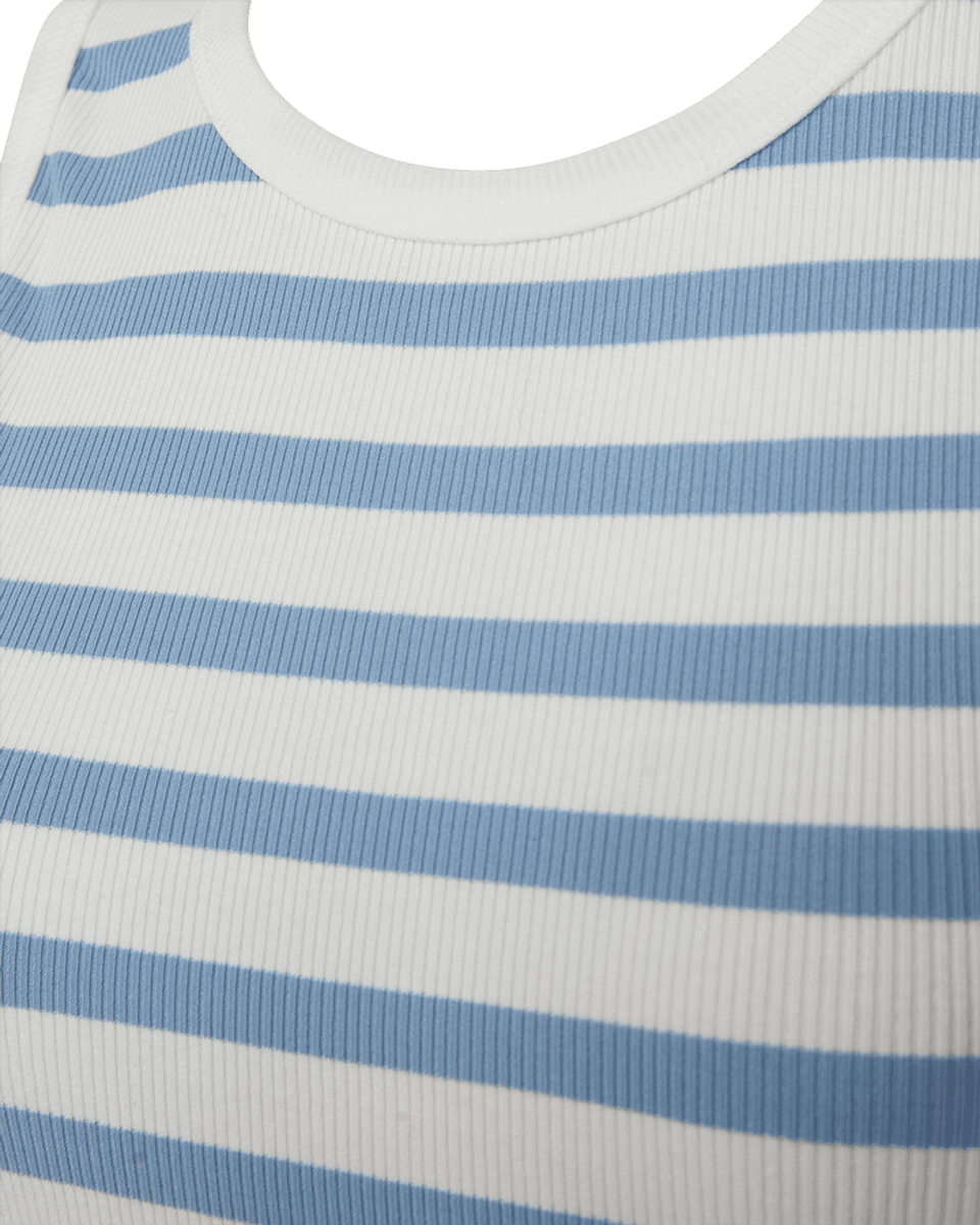 EFFY TOPP - OFFWHITE / LYS BLÅ