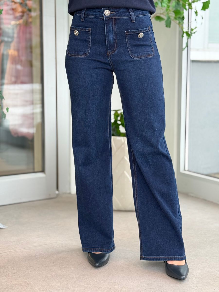 THEA WIDE JEANS 80CM - MØRK DENIM