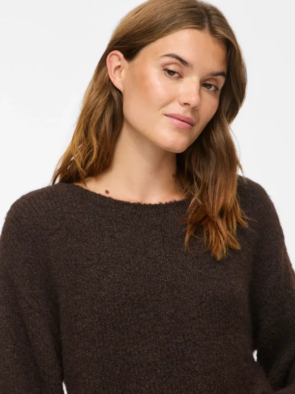 MARLEY KNIT PULLOVER - BRUN