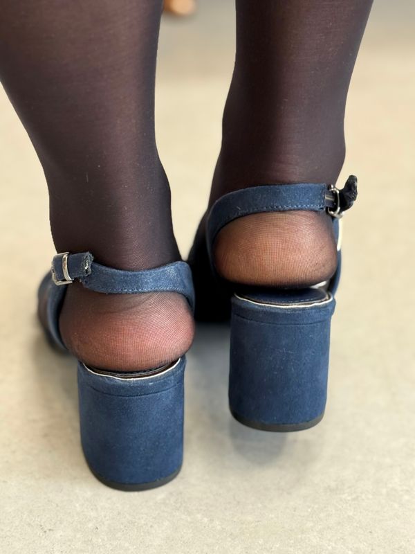 SANDALETT M/STRASS - NAVY